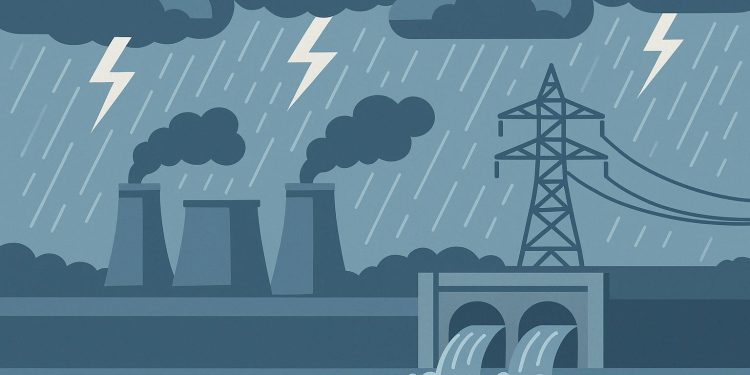 Stormwater control systems managing electricity and water supply during heavy rainfall events