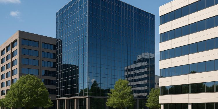 Modern commercial office buildings representing commercial real estate insights and trends