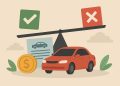 Car keys and cash on a contract symbolize the benefits and risks of registration loans