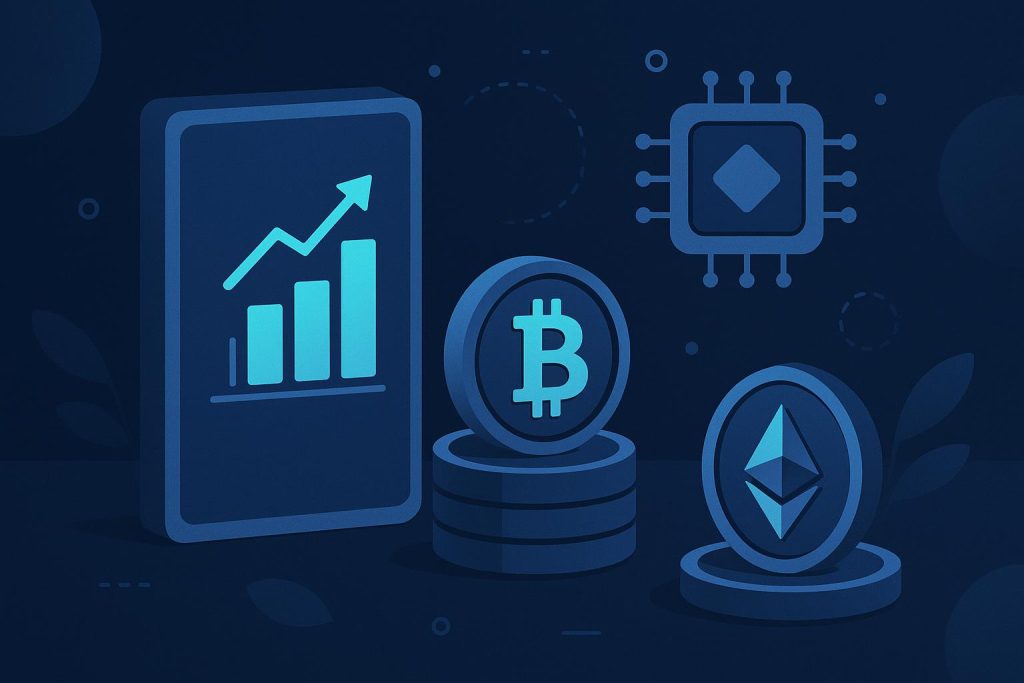 Abstract representation of digital assets and technology innovation for emerging financial markets