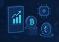 Abstract representation of digital assets and technology innovation for emerging financial markets