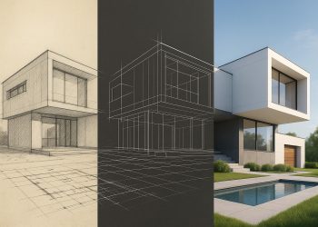3D architectural competition entry showcasing innovative design and modern visualization techniques
