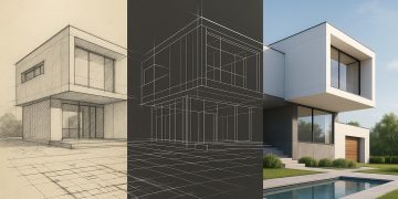 3D architectural competition entry showcasing innovative design and modern visualization techniques