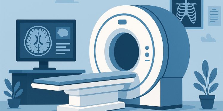 MRI scanner in hospital setting illustrating medical imaging for diagnosis and monitoring conditions