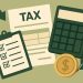 Business documents, calculator, and tax forms illustrating strategies to reduce business tax payments