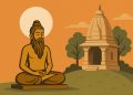 Contemporary spiritual teacher meditating in a minimalist urban setting, symbolizing modern wisdom