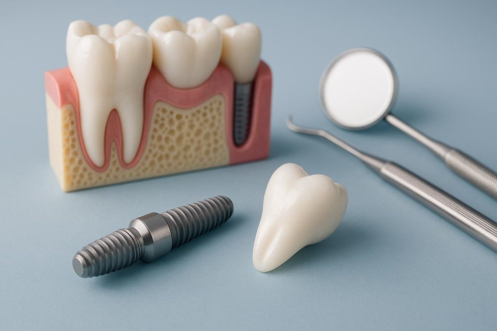 Dental implant procedure illustration highlighting key steps for prospective patients